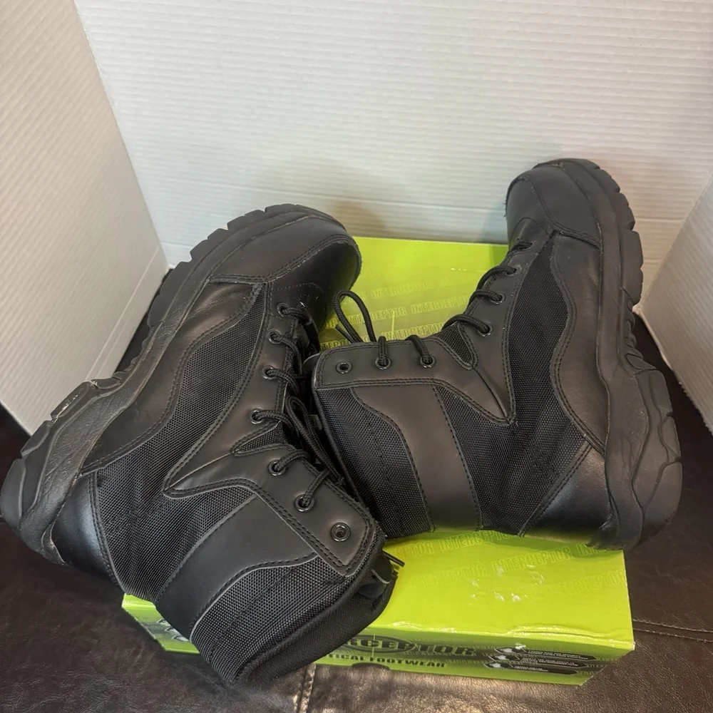 Interceptor Force ST Tactical Steel Toe Boots Size:9.5 Combat Leather Men